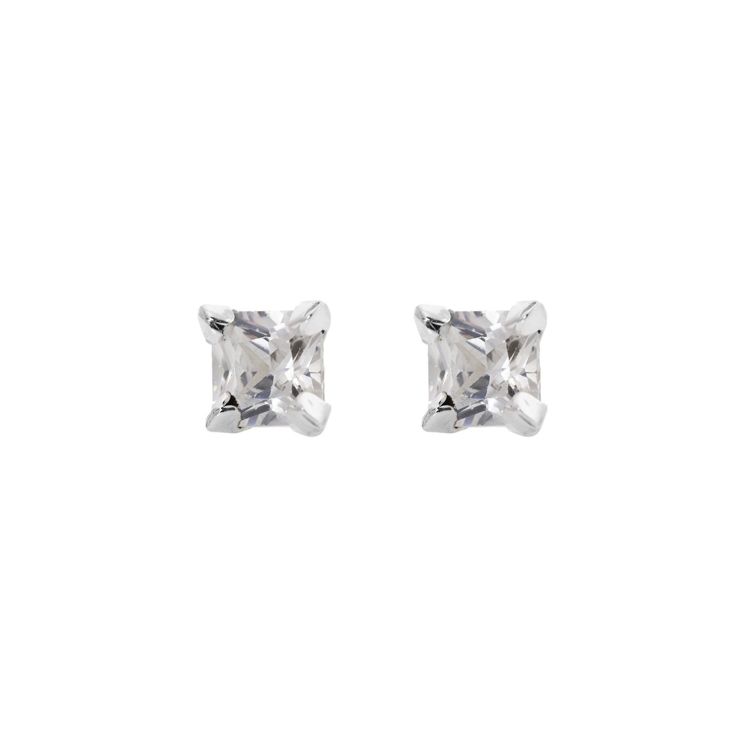 Sterling Silver Square Stud Earrings