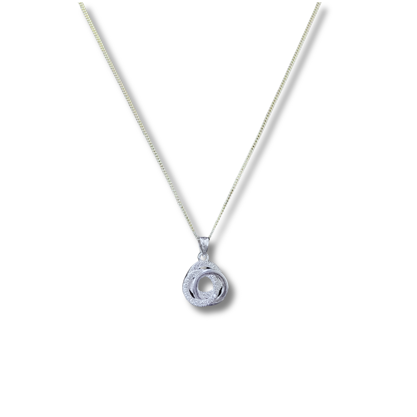 Sterling Silver CZ Knot Pendant