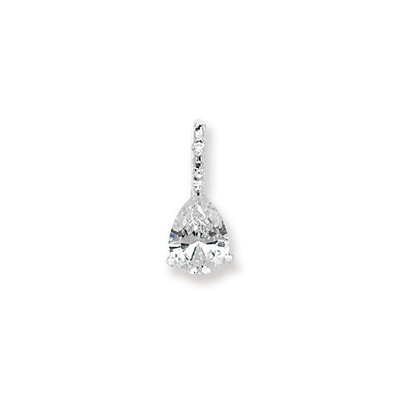 Sterling Silver CZ Tear Drop Necklace