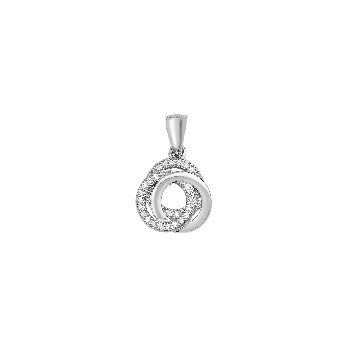 Sterling Silver CZ Knot Pendant