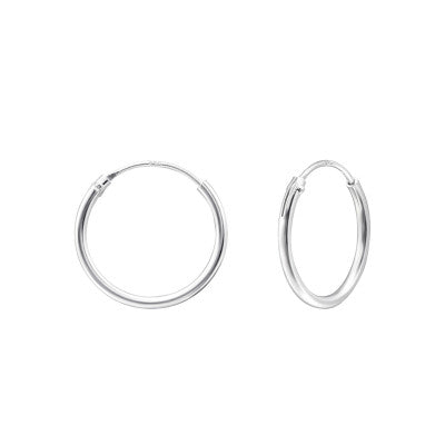 Sterling Silver 14mm Hoop Earrings