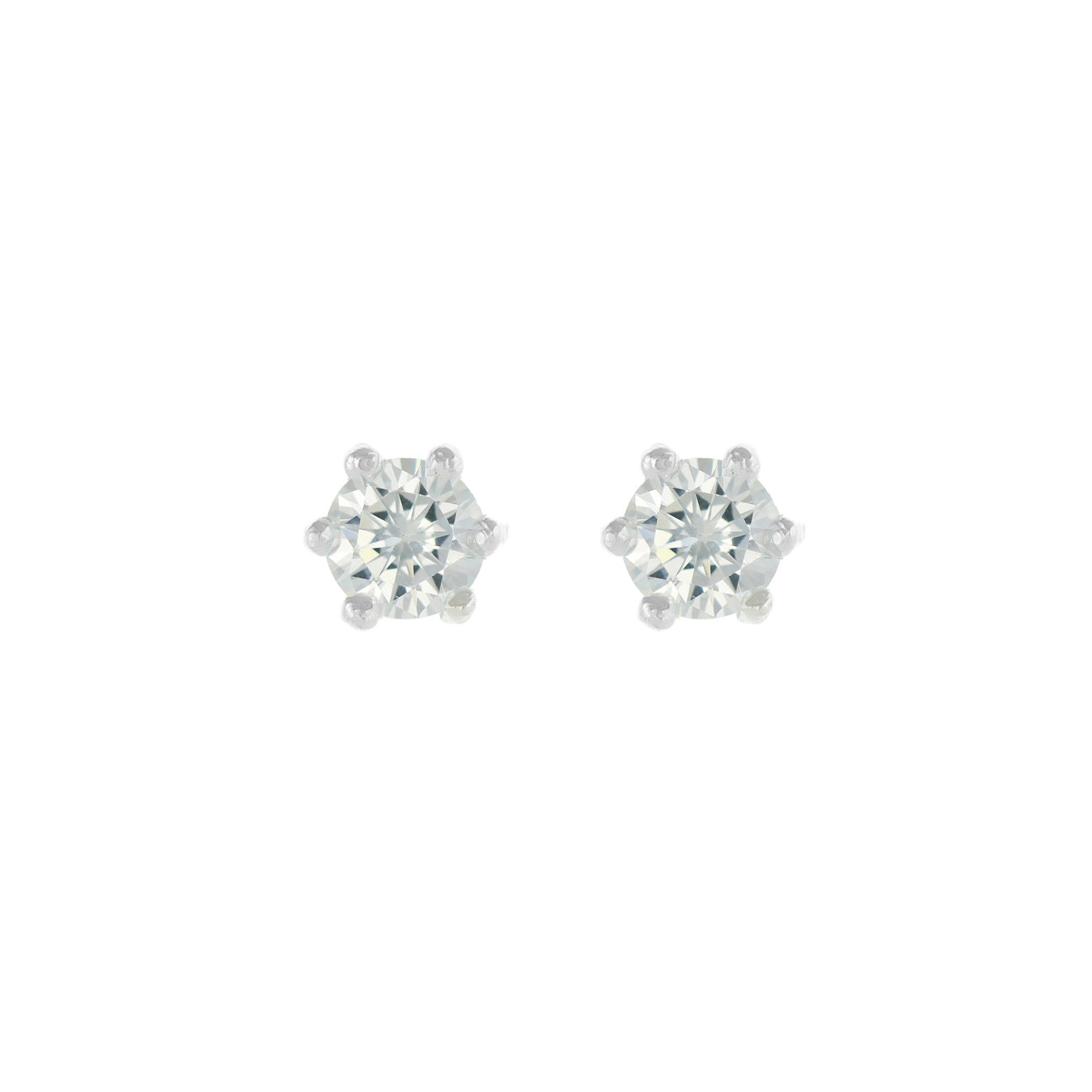 Sterling Silver Round Stud Earrings