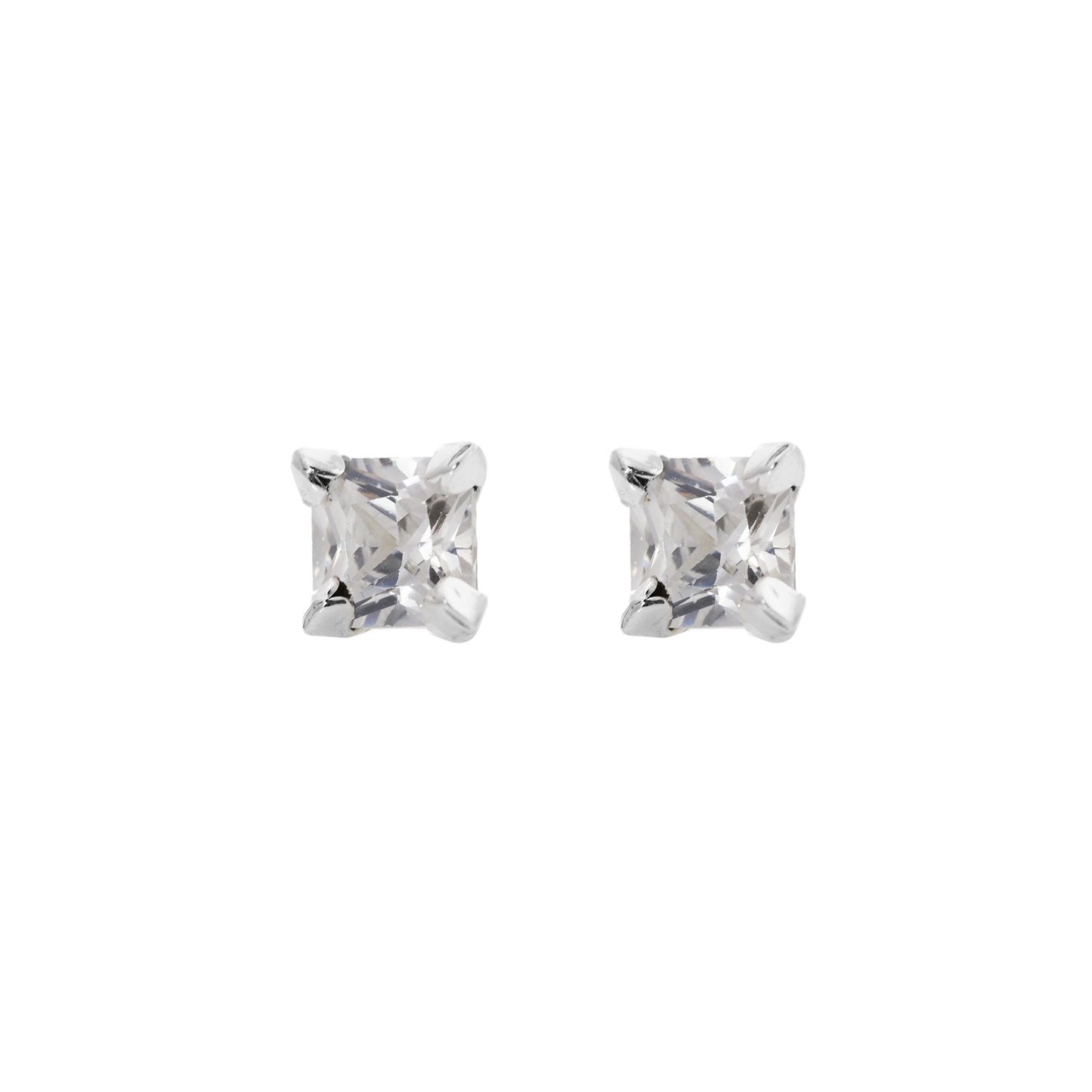 Sterling Silver Square Stud Earrings