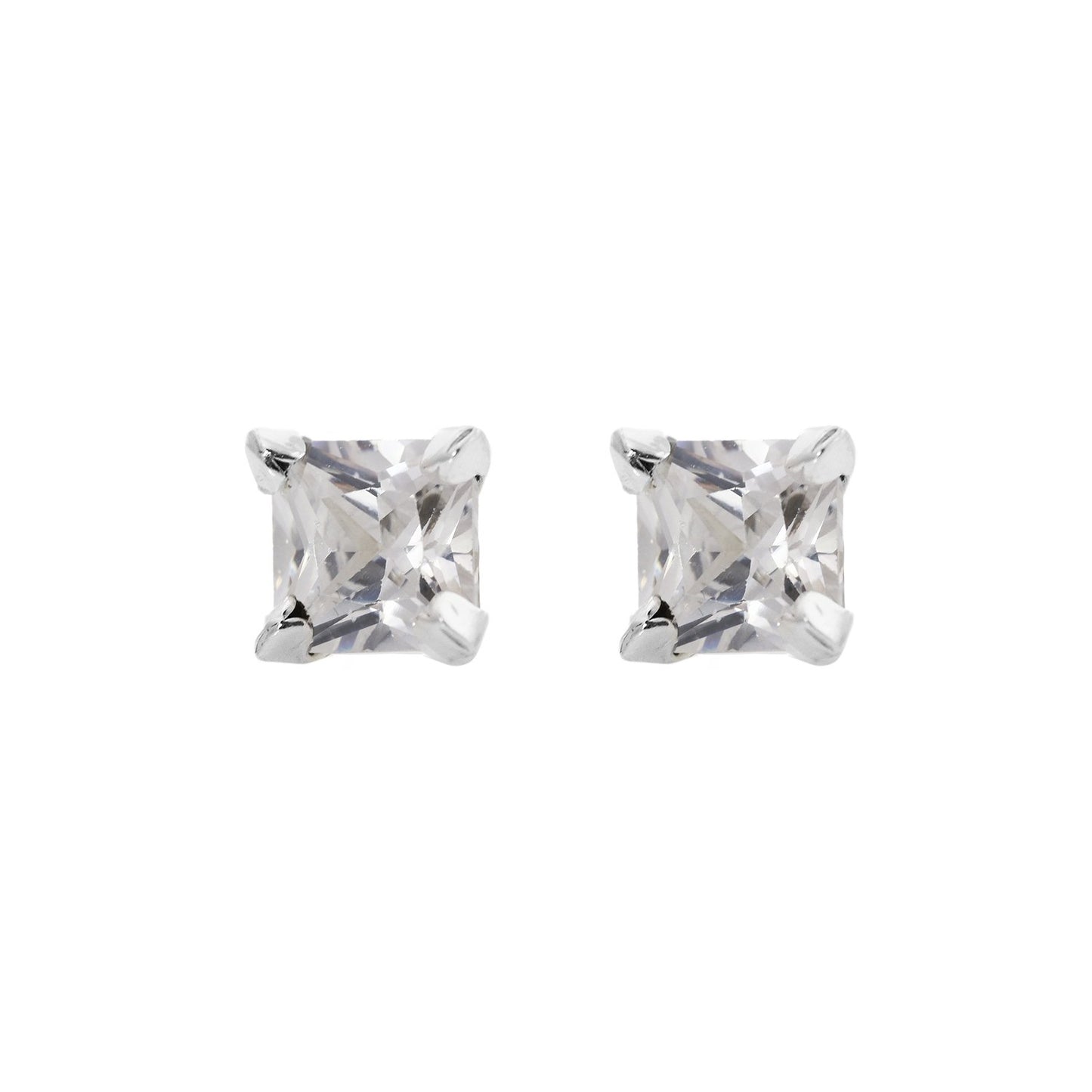 Sterling Silver Square Stud Earrings