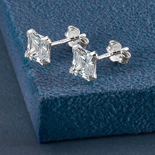 Sterling Silver Square Stud Earrings