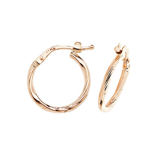 Solid 9ct Gold Bambo Style Hoop Earrings