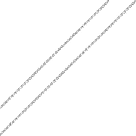 Sterling Silver Solid Rope Chain with Lobster Clasp 1.5mm Wide